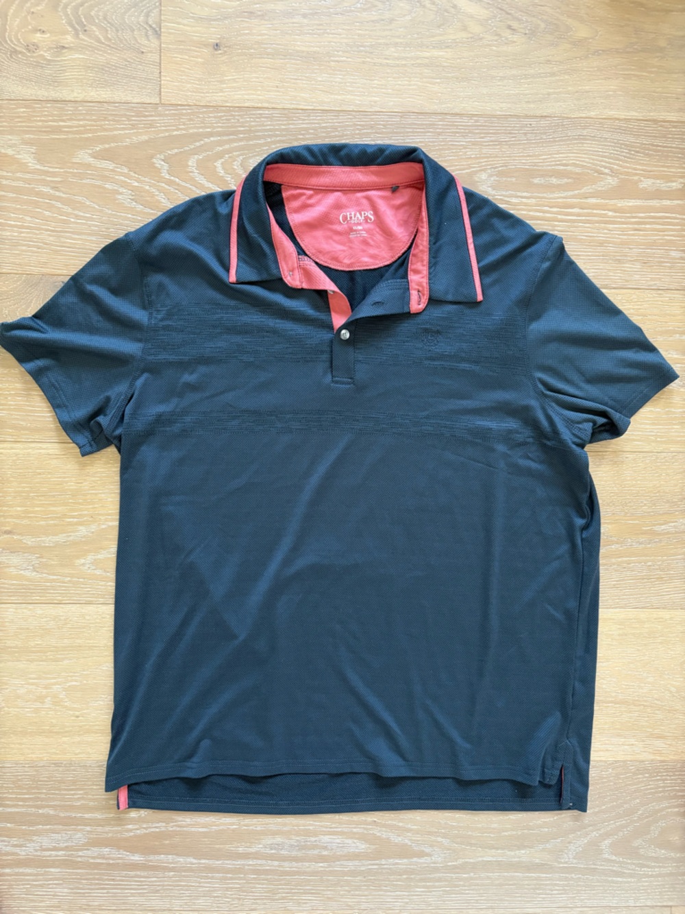Chaps Gray Golf Polo Coral Collar Size XL Short Sleeve Perfromance